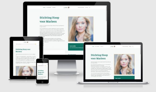 Webdesign Mockup Stichting Hoop voor Marleen
